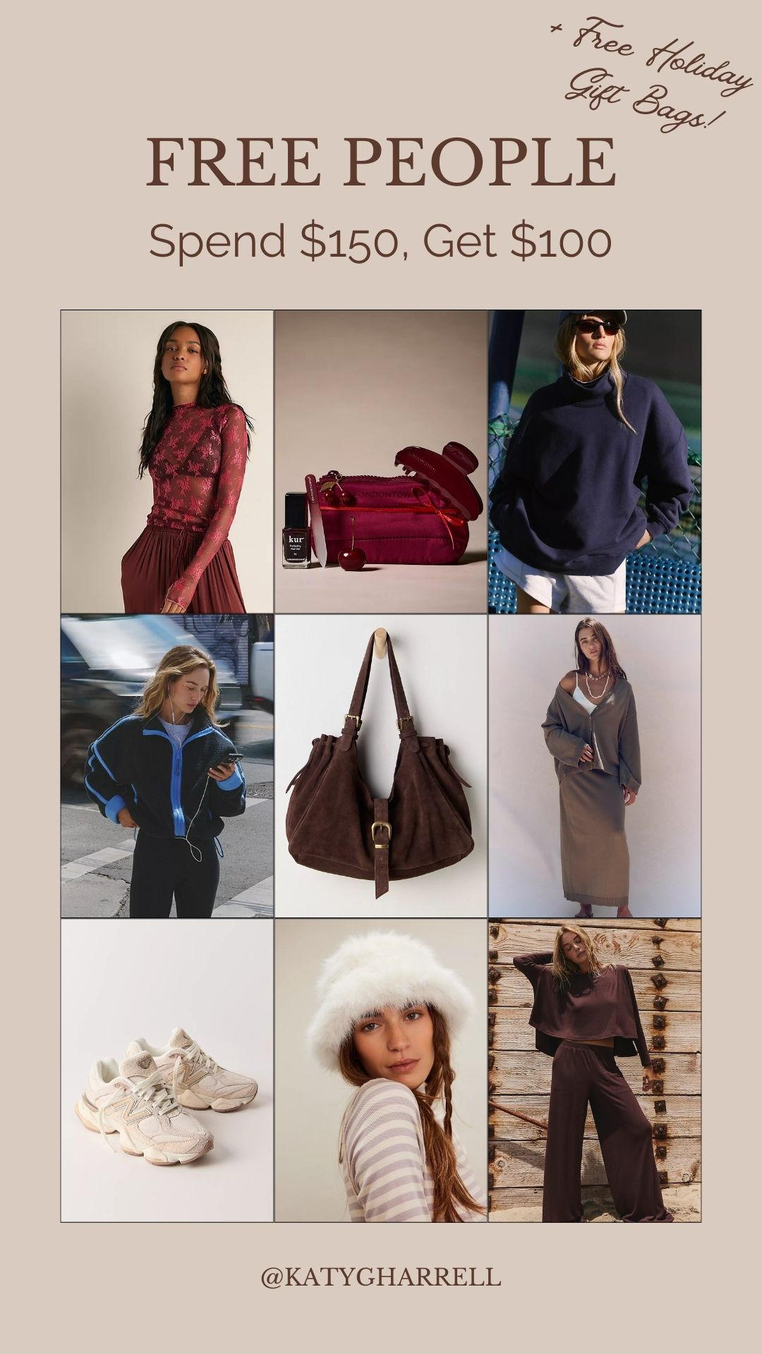 Get $100 toward a future purchase when you spend $150 at Free People! Plus, you get a free gift bag with each purchase! Linking some of my picks! 

 

#LTKGiftGuide #LTKHoliday #LTKSaleAlert