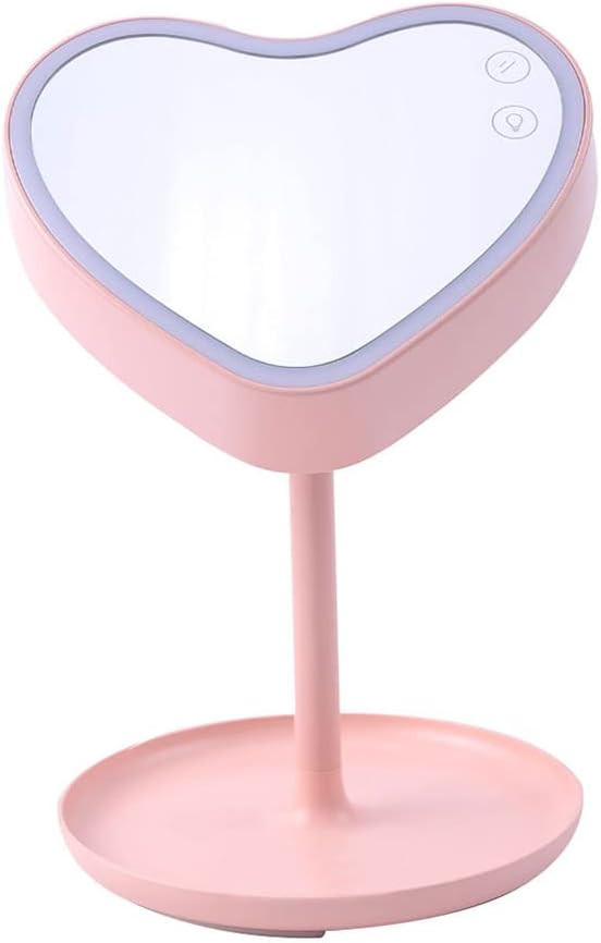 Lighted Makeup Mirror Rechargeable LED Makeup Mirror with Magnification Heart-Shaped Vanity Mirro... | Amazon (US)