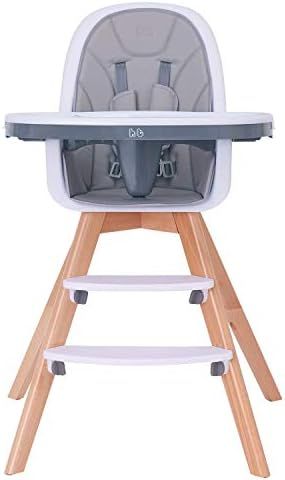 Baby High Chair with Double Removable Tray for Baby/Infants/Toddlers, 3-in-1 Wooden High Chair/Bo... | Amazon (US)
