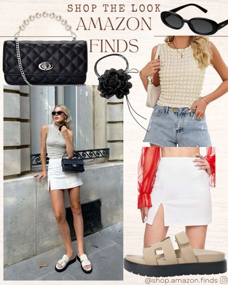 Pinterest Inspired Look!
White skirt, textured tank, and accessories from Amazon for the spring and summer.

#LTKshoecrush #LTKstyletip #LTKitbag