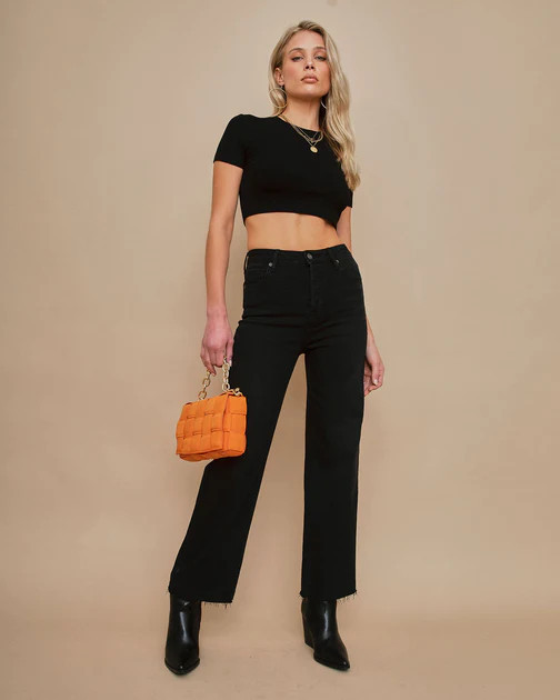 Venti High Rise Straight Leg Crop Denim | VICI