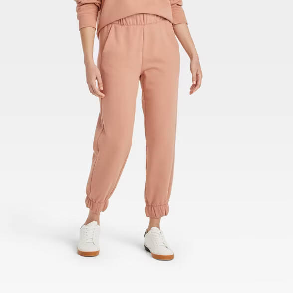 Women's High-Rise Pull-On All Day Fleece Ankle Jogger Pants - A New Day™ | Target