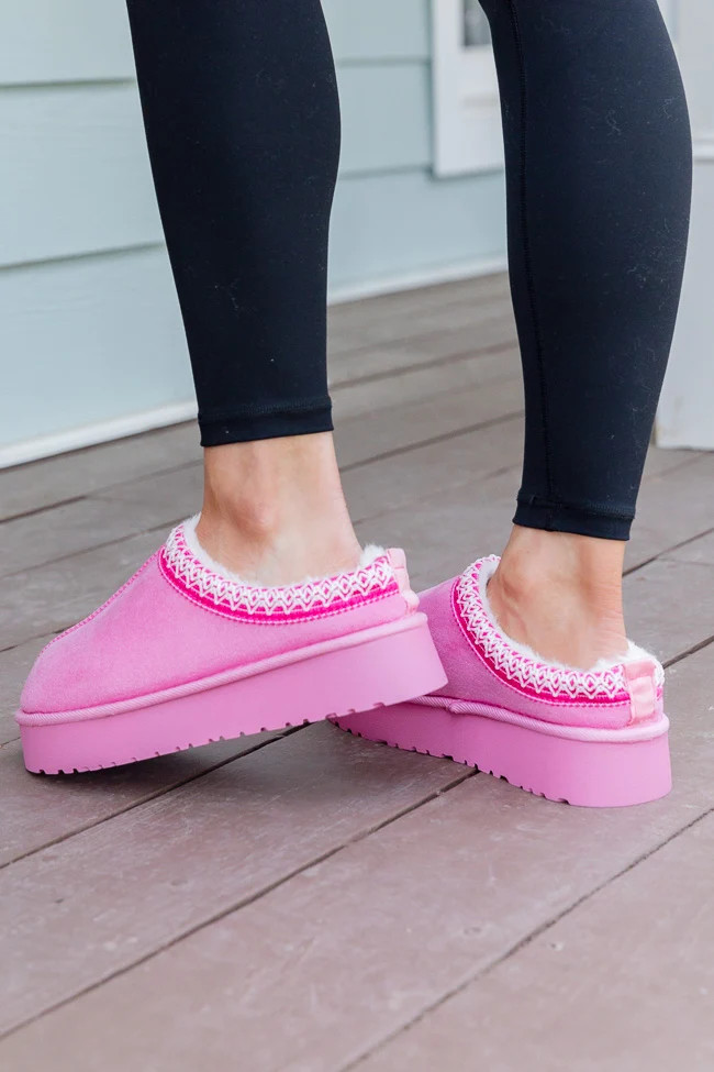 Sydney Pink Platform Slipper | Pink Lily