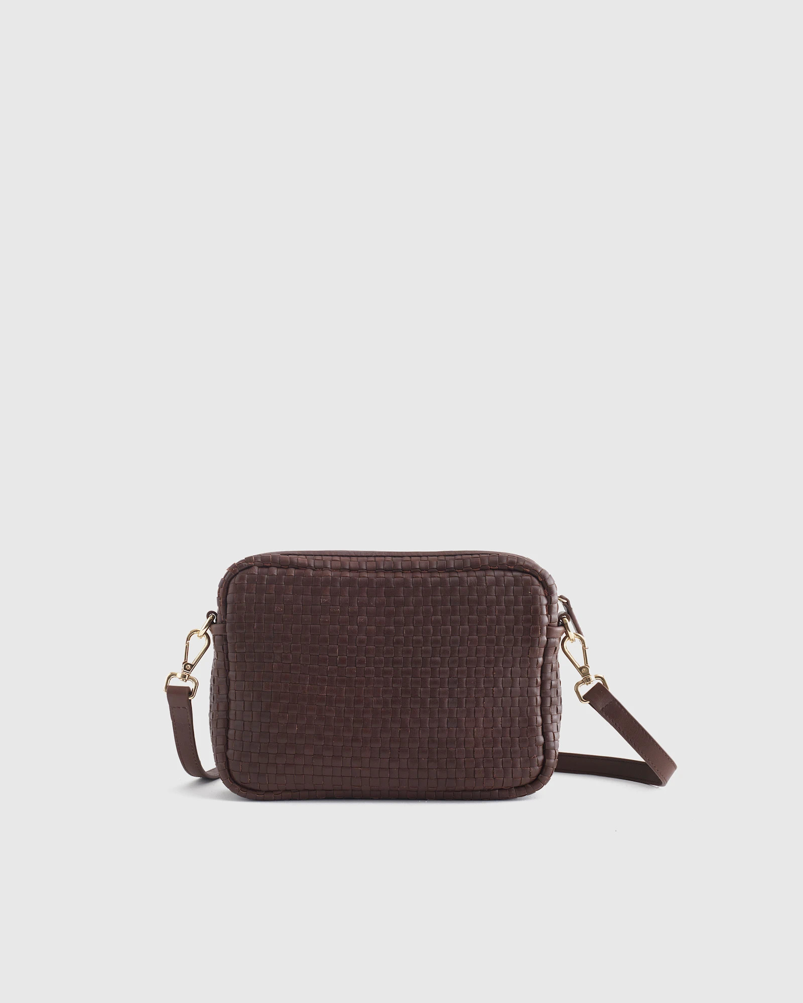 Quince | Women's Italian Leather Handwoven Crossbody in Olive | Quince