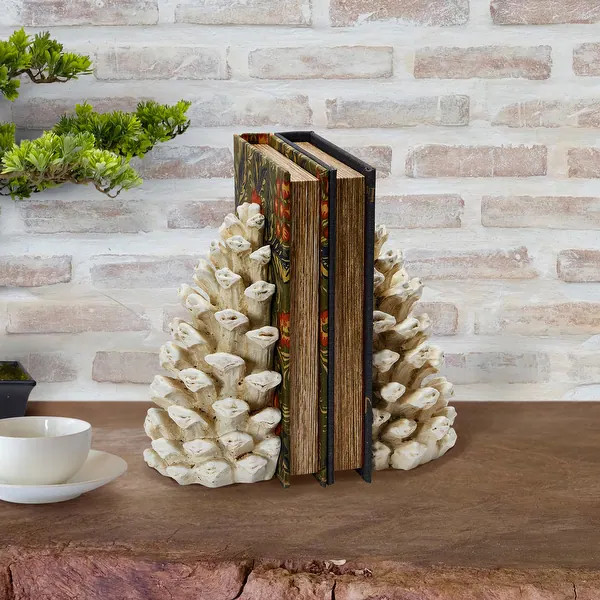 Pinecone Shaped Resin Bookends (Set of 2 Pieces) | Overstock.com Shopping - The Best Deals on Acc... | Bed Bath & Beyond
