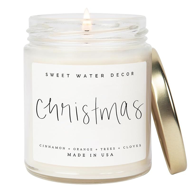 Sweet Water Decor Christmas Candle | Christmas Tree, Apple Cider, and Cinnamon, Winter Holiday Sc... | Amazon (US)