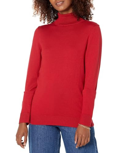 Amazon Essentials Women's Classic-Fit Lightweight Long-Sleeve Turtleneck Sweater (Available in Plus Size), Red, X-Large | Amazon (US)