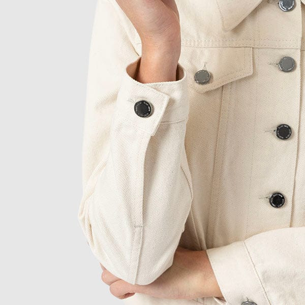 Bowie Denim Jacket - Cream | Saint + Sofia UK