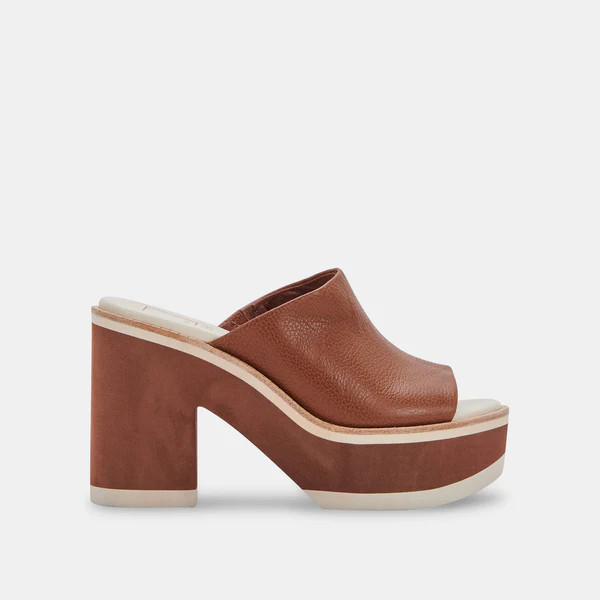 EMERY HEELS IN DK BROWN LEATHER | DolceVita.com