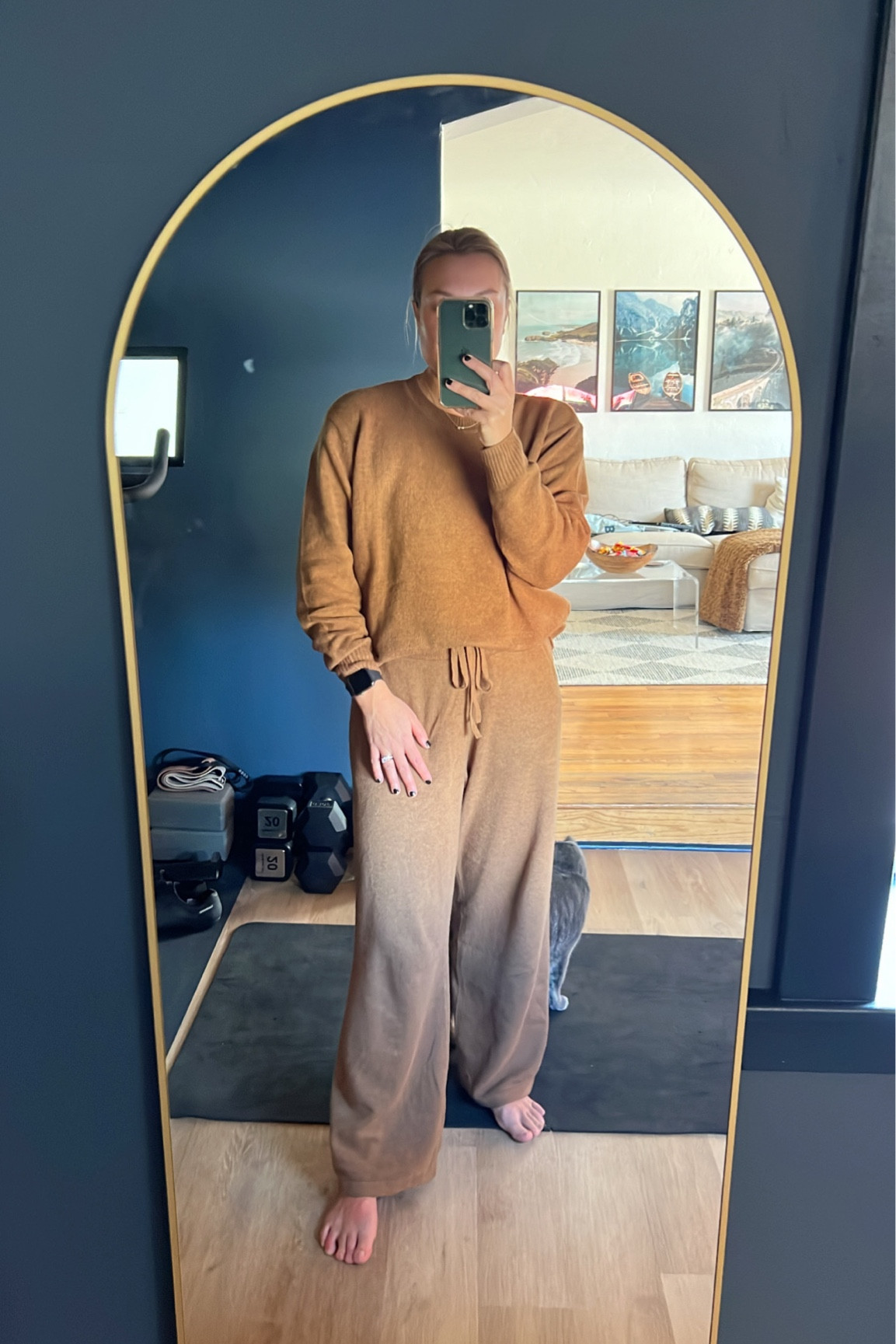 amazingly comfortable set!! sweater is 50% off. size down in both - I sized to a M in pants but could even do a S, and to a S in the sweater. 

#sweaterset #matchingset #brownmatchingset #brownloungeset #loungeset 

#LTKfindsunder50 #LTKtravel #LTKsalealert