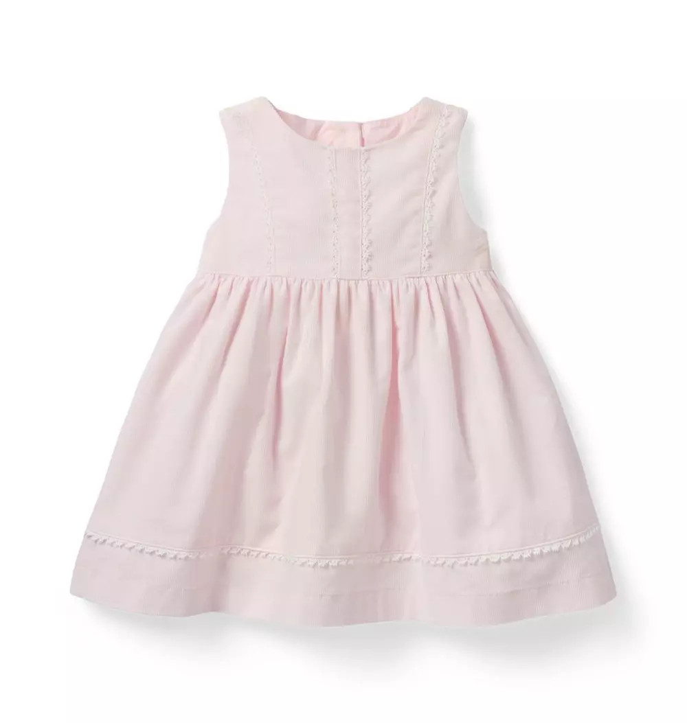 Janie and Jack | Baby Lace Trim Corduroy Dress - Pink / 6-12m | Janie and Jack