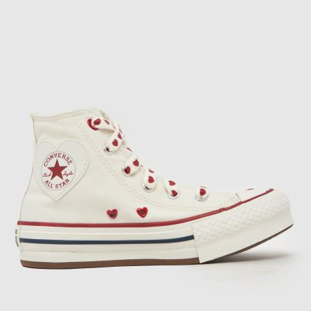 Kids Girls Junior White & Red Converse Chucks in Love EVA Lift Hi Trainers | schuh | Schuh