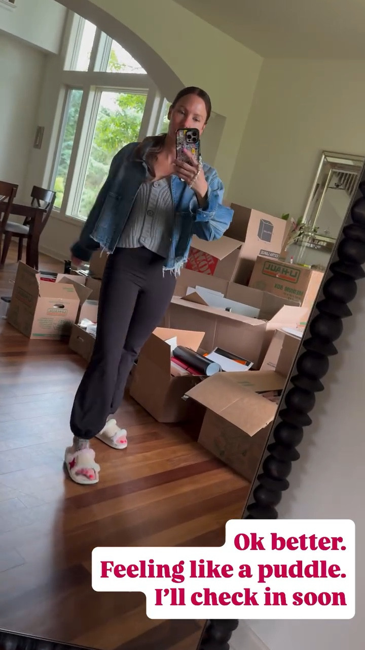 Cinched bottom leggings, cardigan, denim jacket and fuzzy slides! 

Spring ootd, casual ootd 

#LTKSummerEdit #LTKStyleTip #LTKSeasonal