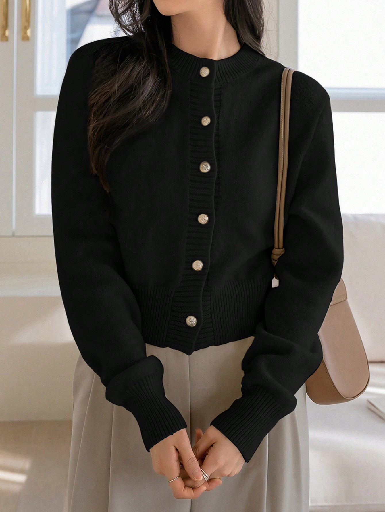 Dazy-Less Solid Button Front Cardigan | SHEIN