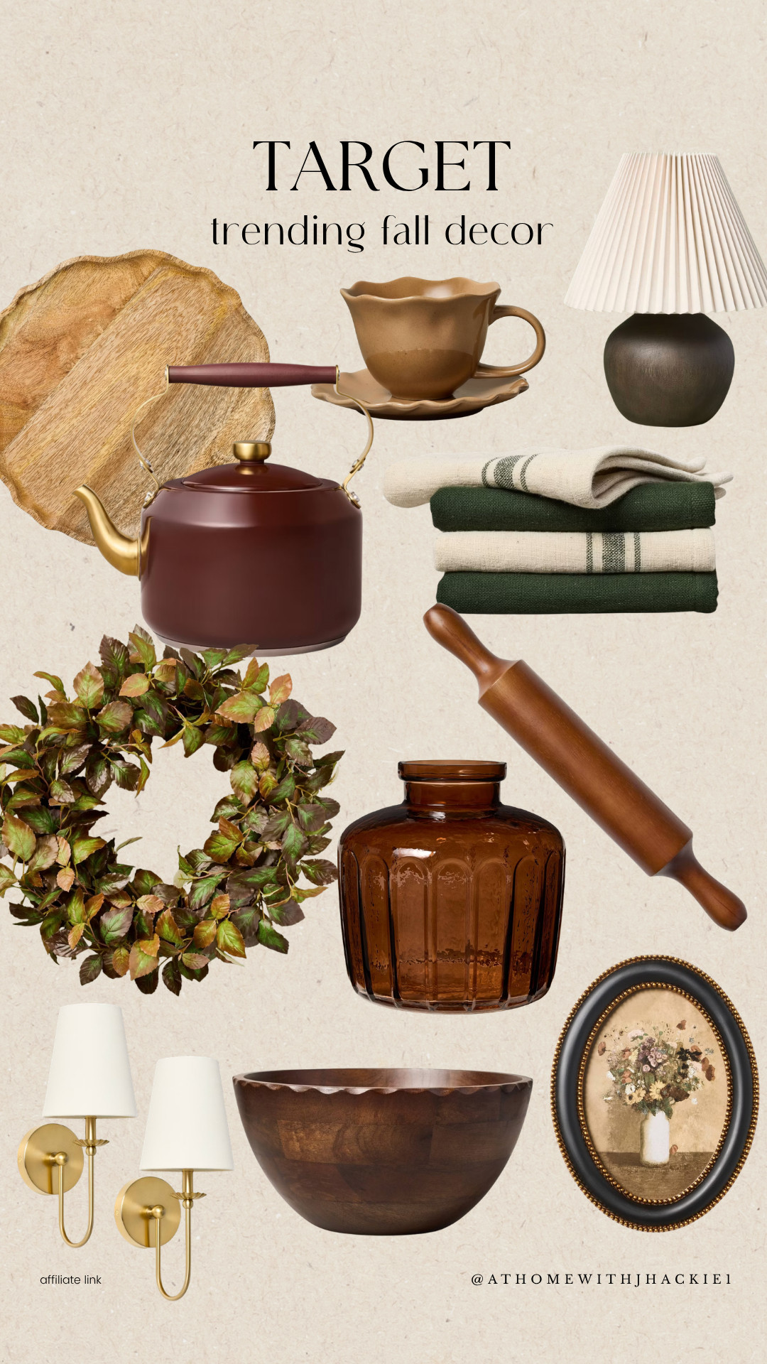 Target Trending Fall Decor, Target fall finds, Target fall decor, fall home decor, autumn home decor, cozy fall home, fall kitchen decor, decorative kettle, wood rolling pin, wood serving bowl, amber glass vase, decorative wreath, kitchen towels, table lamp, wall sconces, vintage-inspired decor, moody home decor, neutral fall decorating, organic modern decor, Threshold fall collection, Studio McGee Target, affordable fall decor, seasonal decorating, home decor inspiration, trending Target finds, fall decorating ideas

#LTKSeasonal #LTKHome