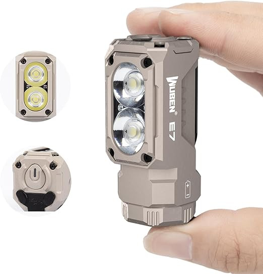 WUBEN E7 1800 Lumen Rechargeable Mini Flashlight with Magnet - Super Bright 6 Modes Khaki EDC Fla... | Amazon (US)