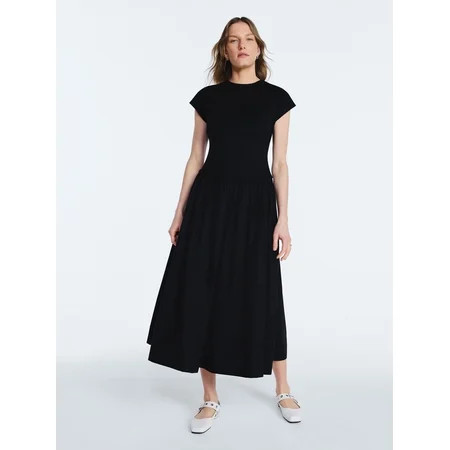 Scoop Women’s Maxi Dress with Short Dolman Sleeves, Sizes XS-4X | Walmart (US)