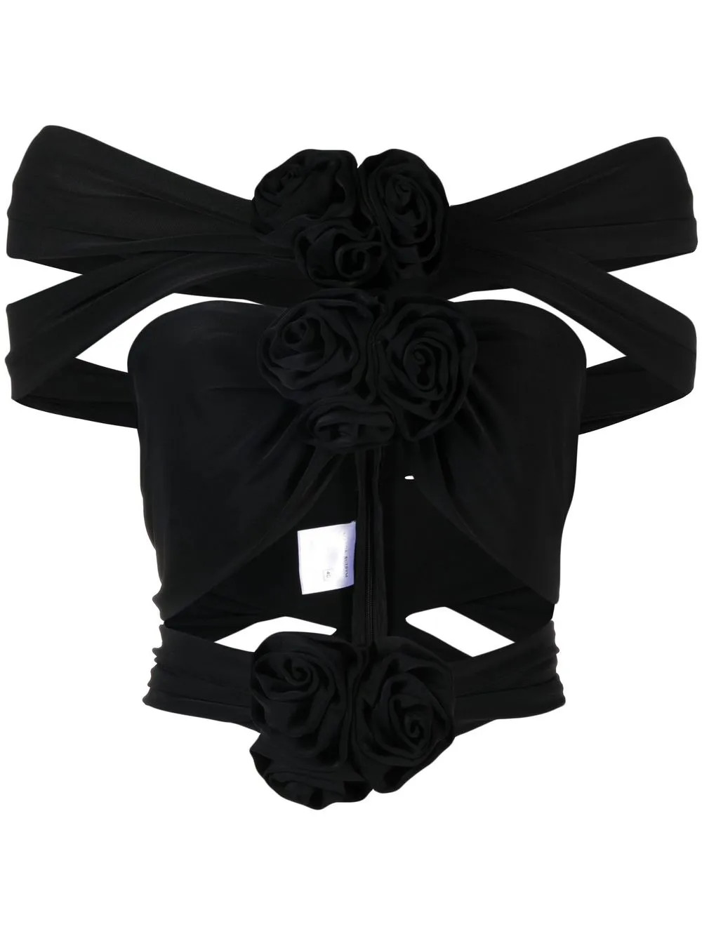 Black Floral Appliqué Top | Farfetch Global