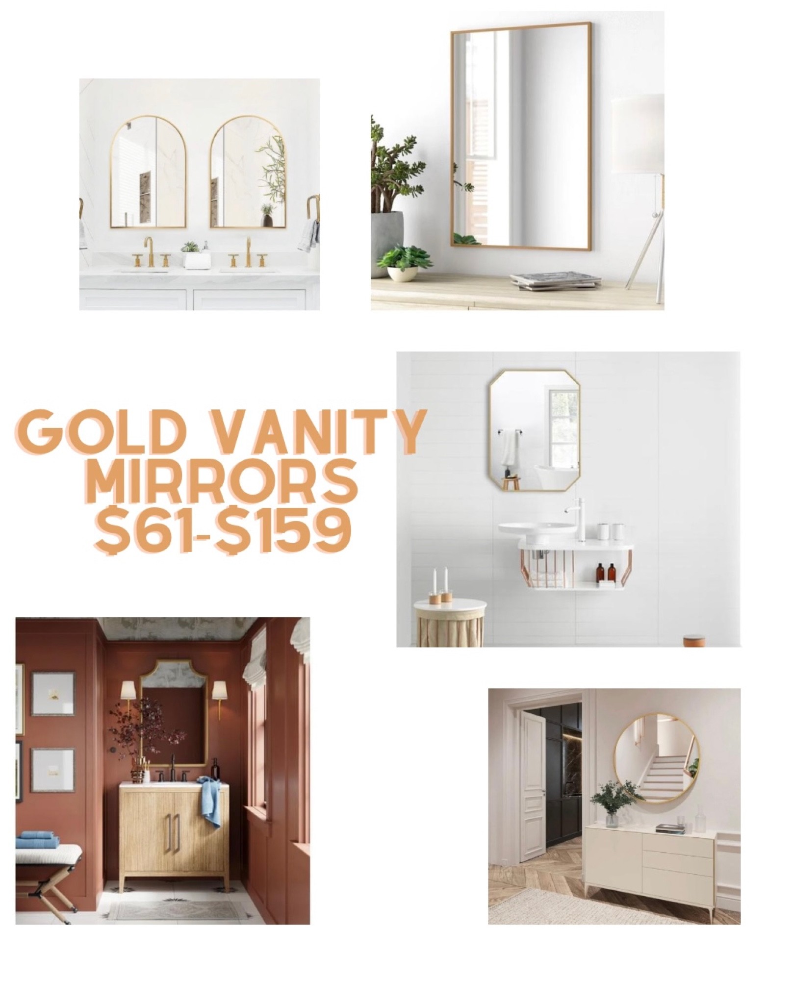 If you still have a builder grade, huge mirror in your bathroom (guilty 🤣) rip it out! I have been looking for designer look mirrors for less and here is my top five! Different shapes, sizes, and all great prices! 

#LTKunder100 #LTKsalealert #LTKhome
