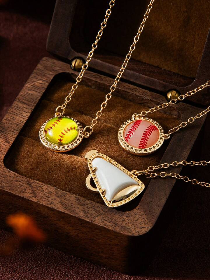 1Pc Sports Series Women's Sports Style Cheer Horn Shell Necklace, Made Of Copper And Electroplate... | SHEIN