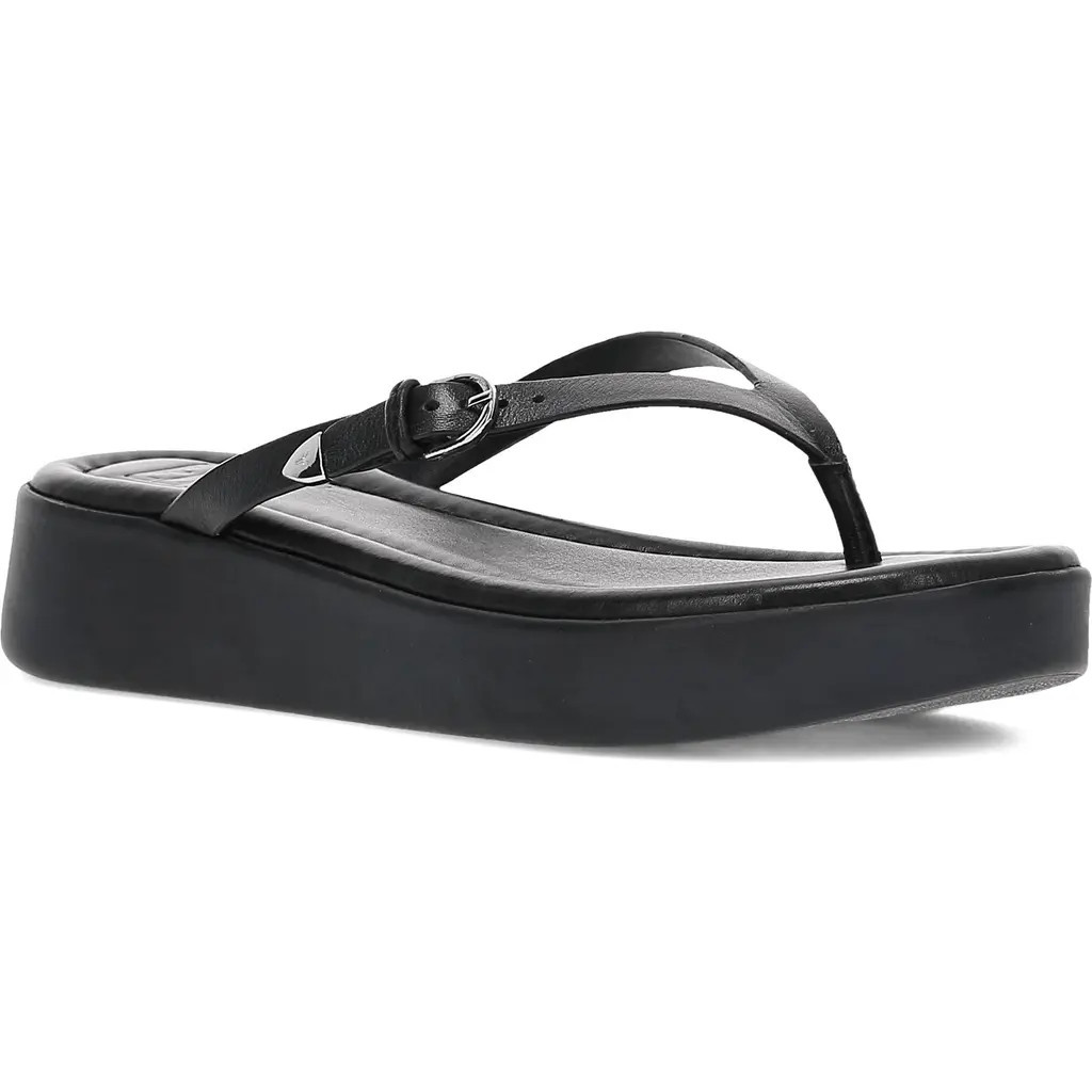 Frye Maya Buckle Platform Flip Flop in Black Black at Nordstrom, Size 7.5 | Nordstrom