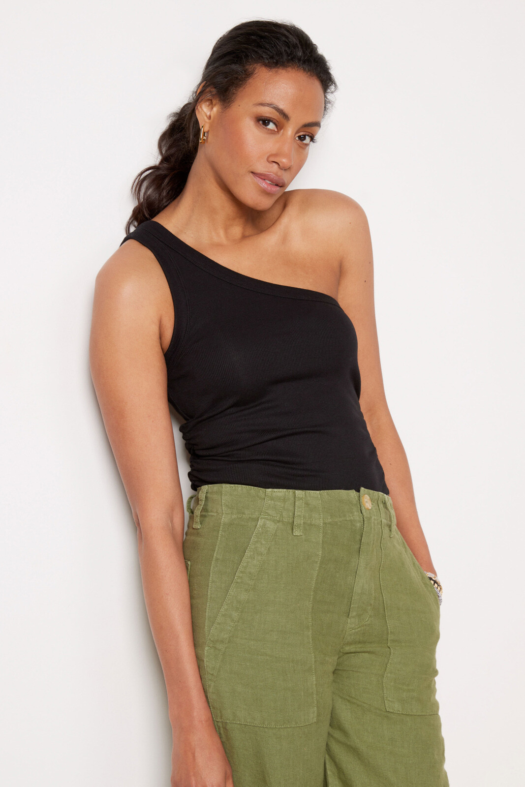 Olive One Shoulder Tank | Evereve