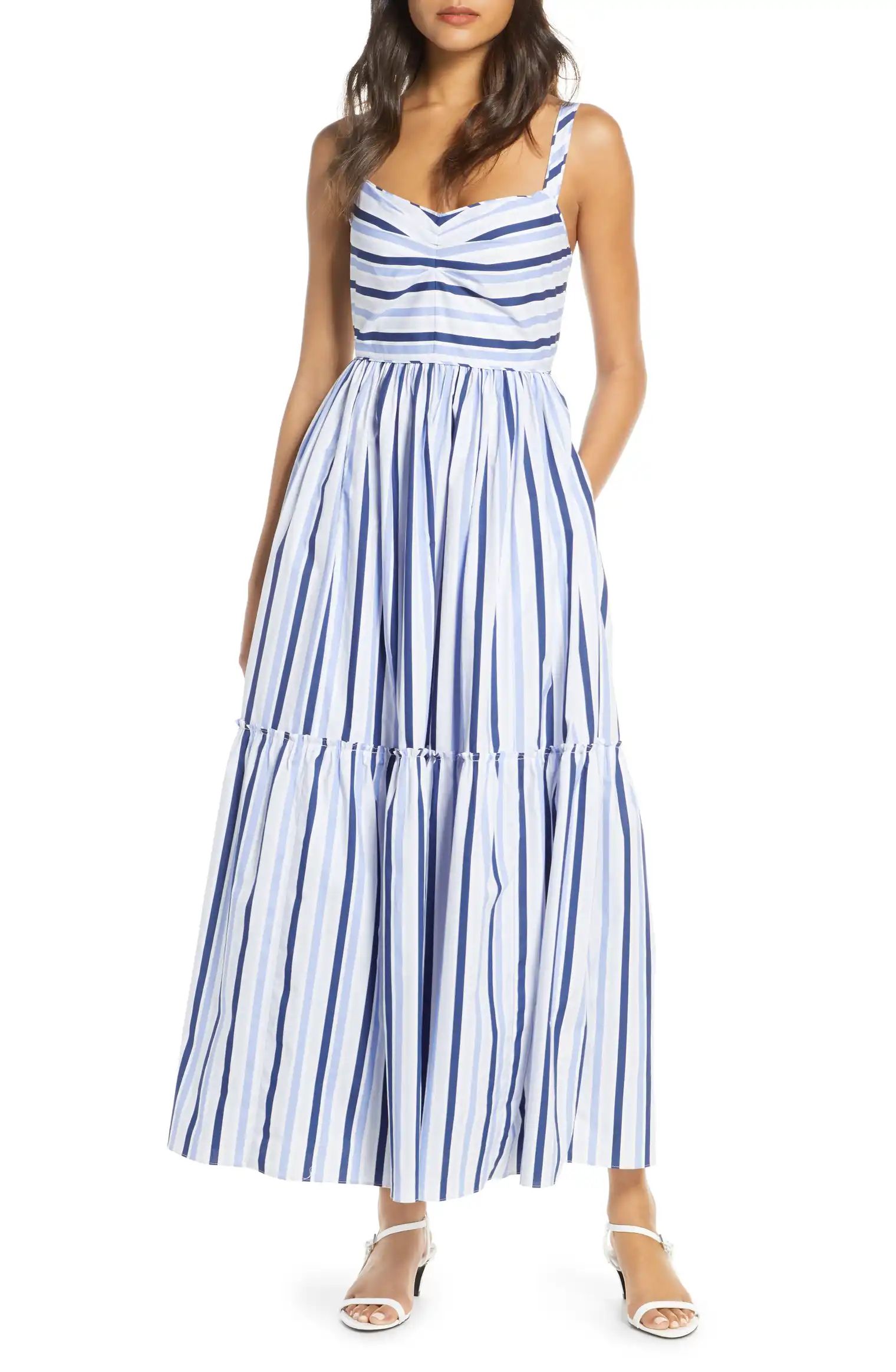 Shirting Stripe Tiered Maxi Dress | Nordstrom