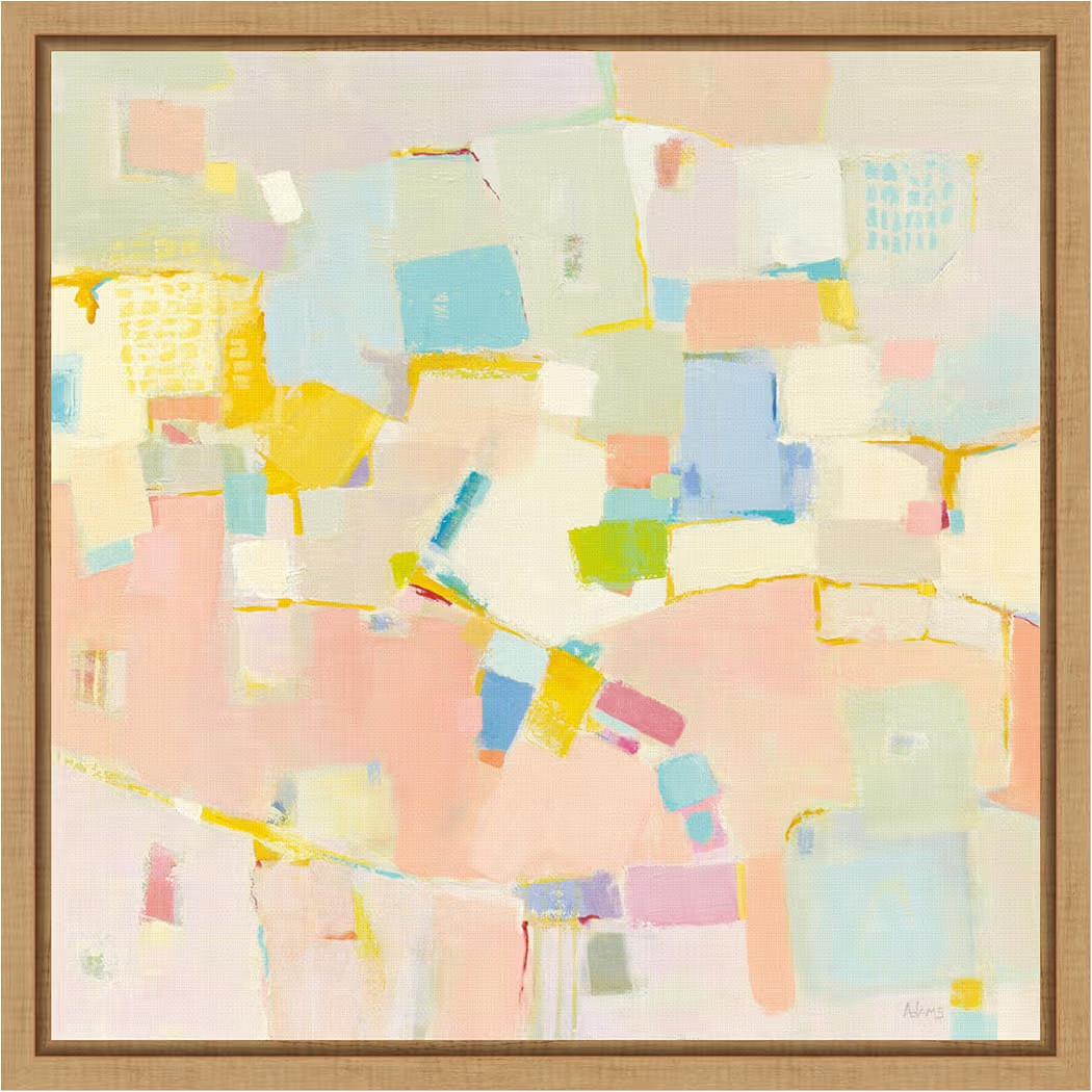 Amanti Art Framed Canvas Wall Art 16x16 Block Party by Phyllis Adams, Framed Wall Art Canvas, Abs... | Amazon (US)