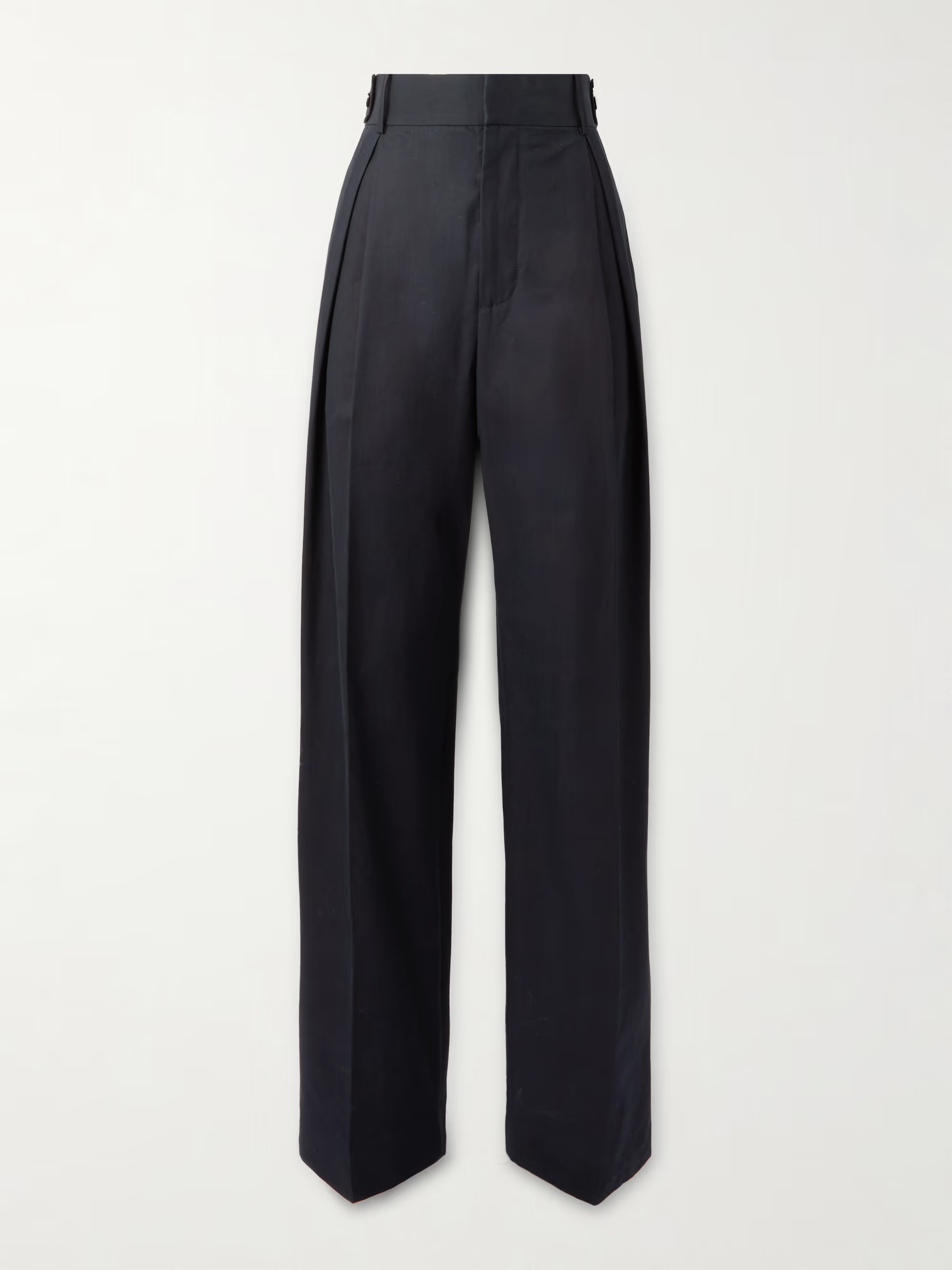 Pleated cotton-twill wide-leg pants | NET-A-PORTER (UK & EU)