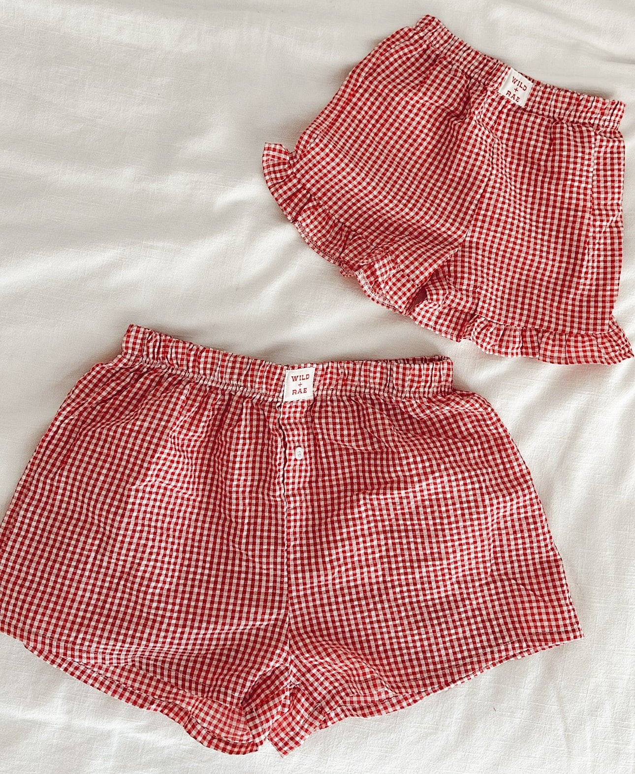 Wild + Rae Red Gingham Shorts | Wild and Rae