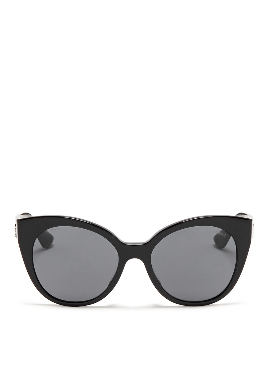 Rhinestone pavé temple acetate cat eye sunglasses | Lane Crawford (Global)