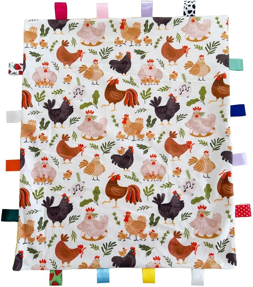 Tag Blanket for Babies, Soft Baby Security Blanket with Tags, Cute Baby Sensory Blankets, 55x45CM... | Amazon (US)
