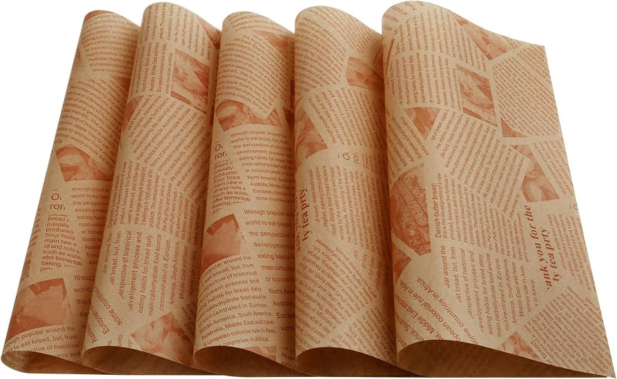 200 Pcs Deli Wax Paper Sheets for Food Basket & Plate Liners 12 x 12 Inch Old Newspaper Style Pri... | Amazon (US)