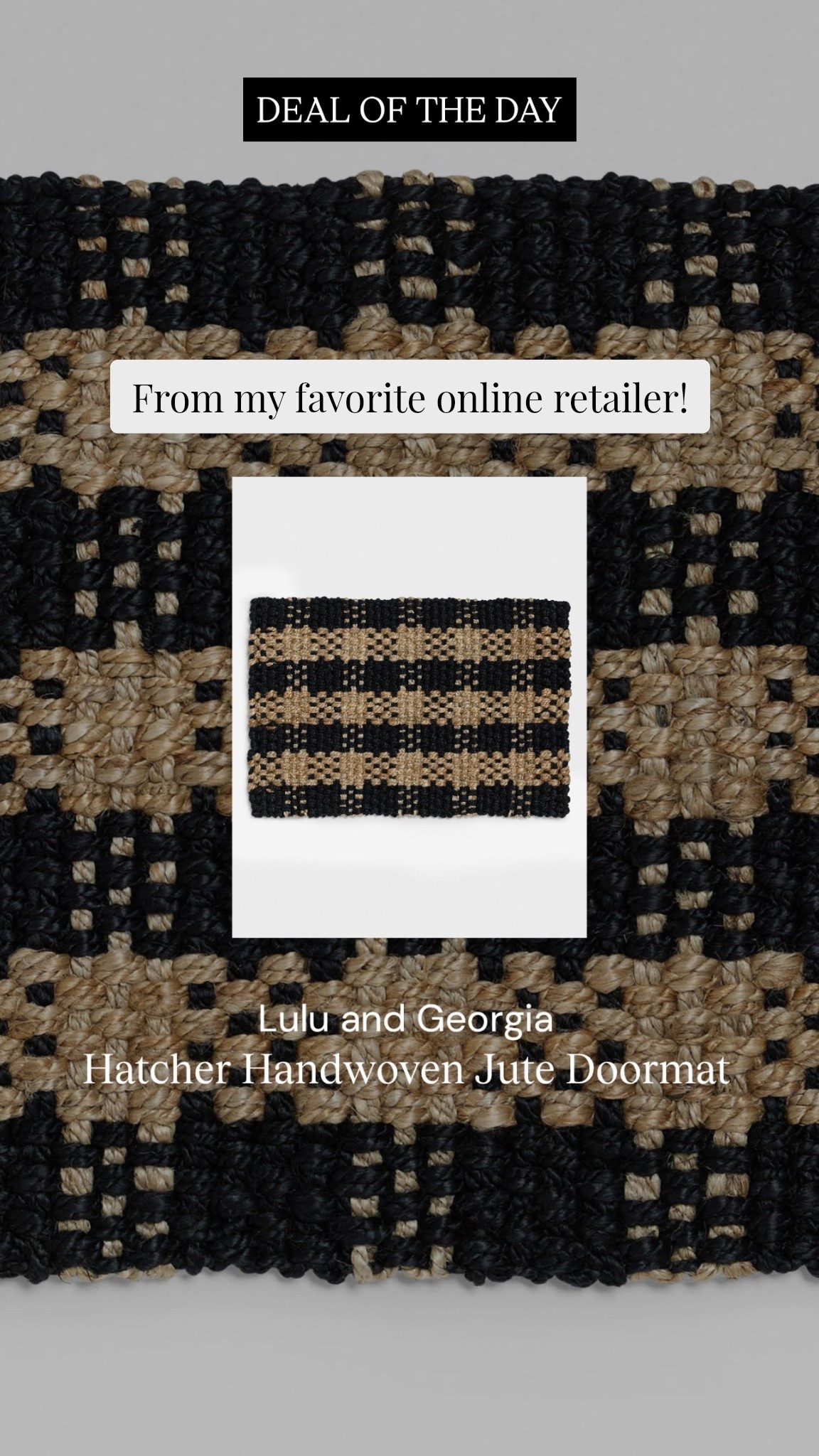 A designer approved jute doormat that is handwoven and from my favorite online retailer @Lulu and Georgia 🙌🏻 This deal of the day won’t lost long so hurry!

#LTKSaleAlert #LTKHome #LTKSeasonal