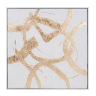 White Ballare Canvas Floater Frame Abstract Wall Art 42 in. x 42 in. | The Home Depot