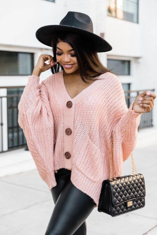 Sundown Awaits Knit Peach Cardigan FINAL SALE | The Pink Lily Boutique