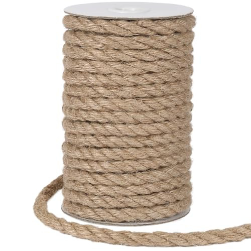 Tenn Well 8mm Jute Rope, 50 Feet Heavy Duty and Thick Twine Rope for Crafts, Gardening, Cat Scratching Post, Home Decor | Amazon (US)