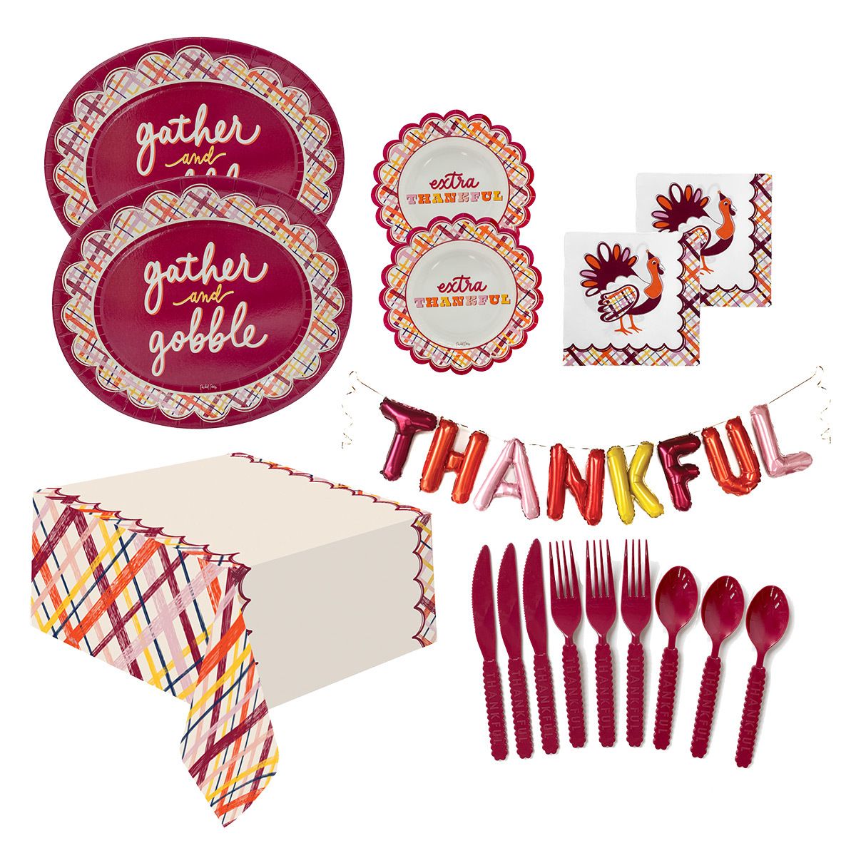 Packed Party 'Turkey Time' Bundle, Thanksgiving Partyware Set, Serves Up To 12 Guests, 115 Pieces... | Walmart (US)