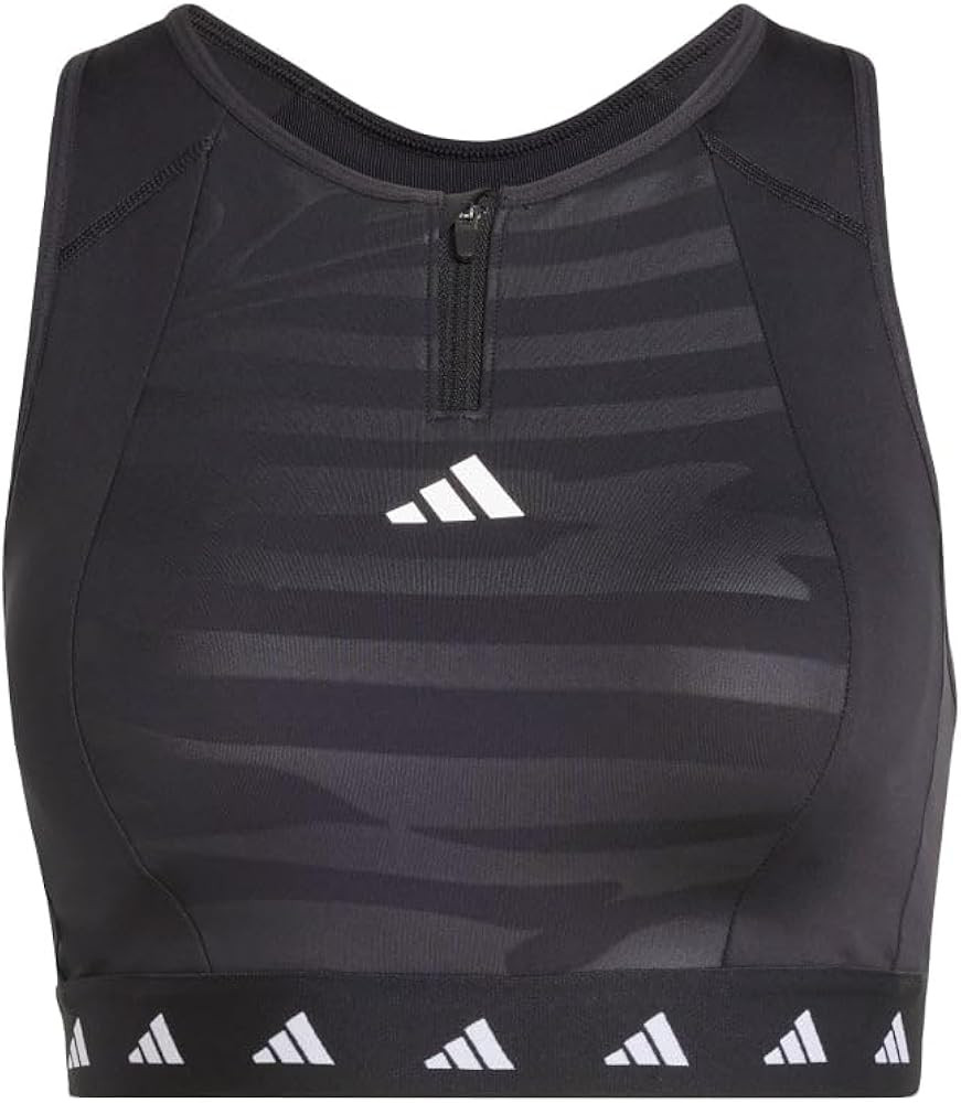 adidas Powerimpact Training Medium-Support Techfit High-Neck Zip Bra | Amazon (US)