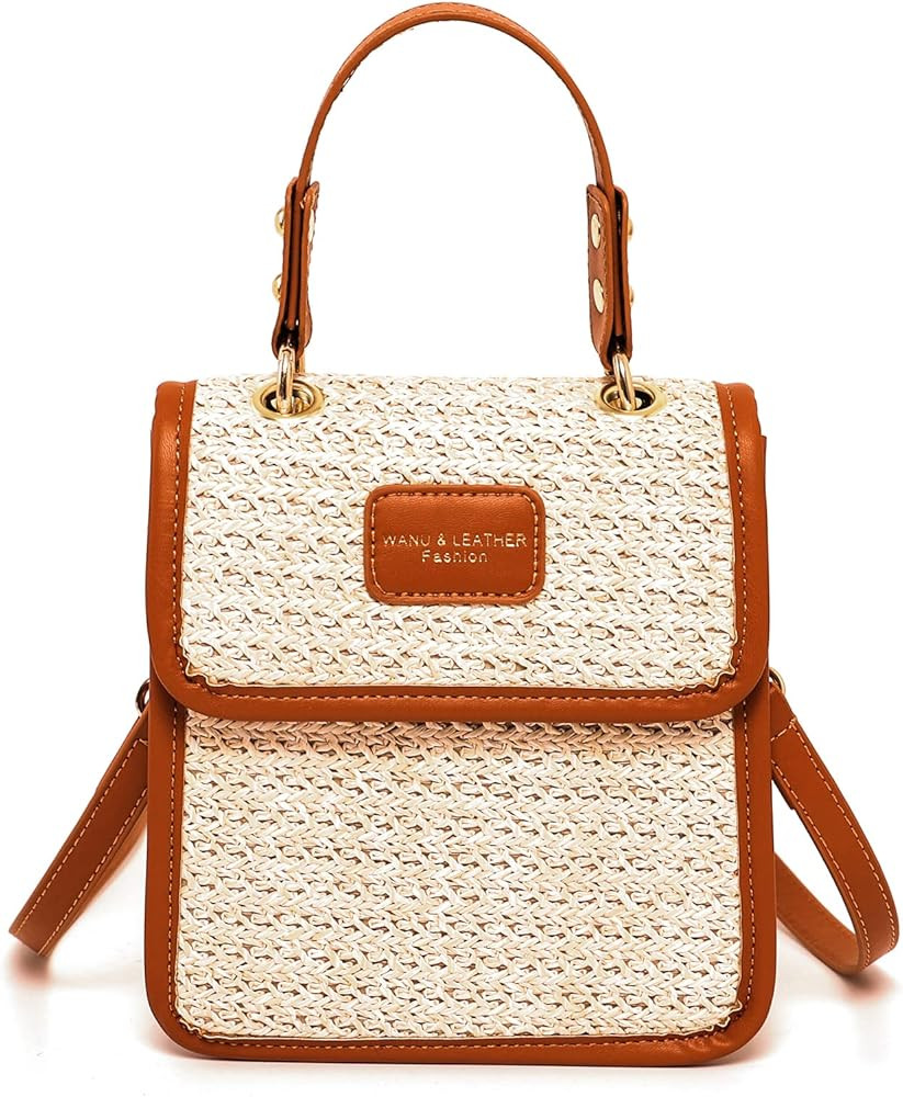 OWGSEE Straw Beach Bags for Women, Cute Woven Bag Small Straw Crossbody Bags Shoulder Handbag for... | Amazon (US)