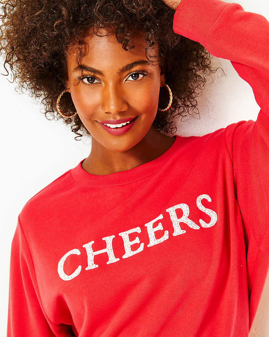 Ballad Long Sleeve Sweatshirt | Splash of Pink - A Lilly Pulitzer Store