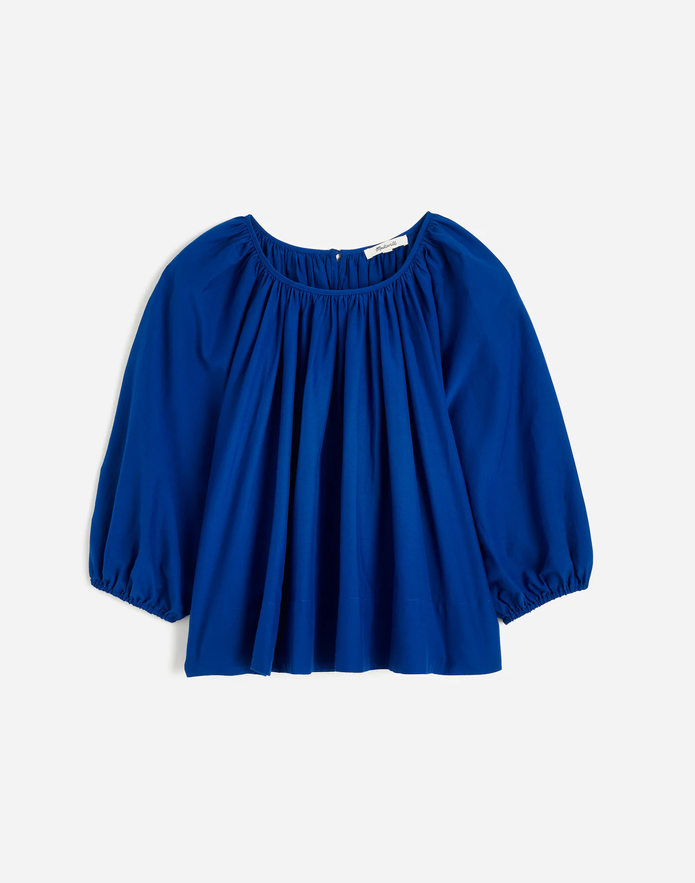Shirred Puff-Sleeve Top in Cotton-Silk Voile | Madewell