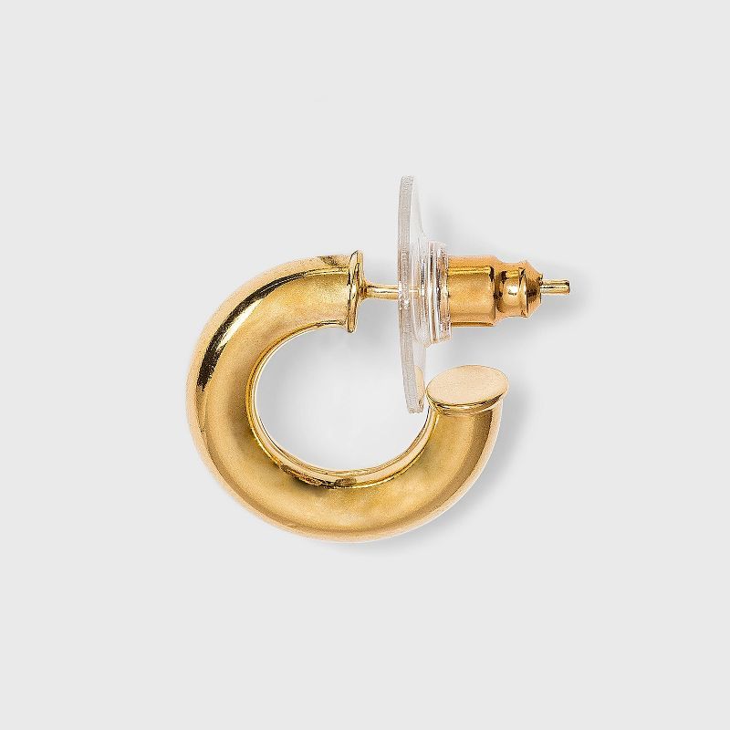 14K Gold Plated Tube Hoop Post Drop Earrings - A New Day&#8482; | Target