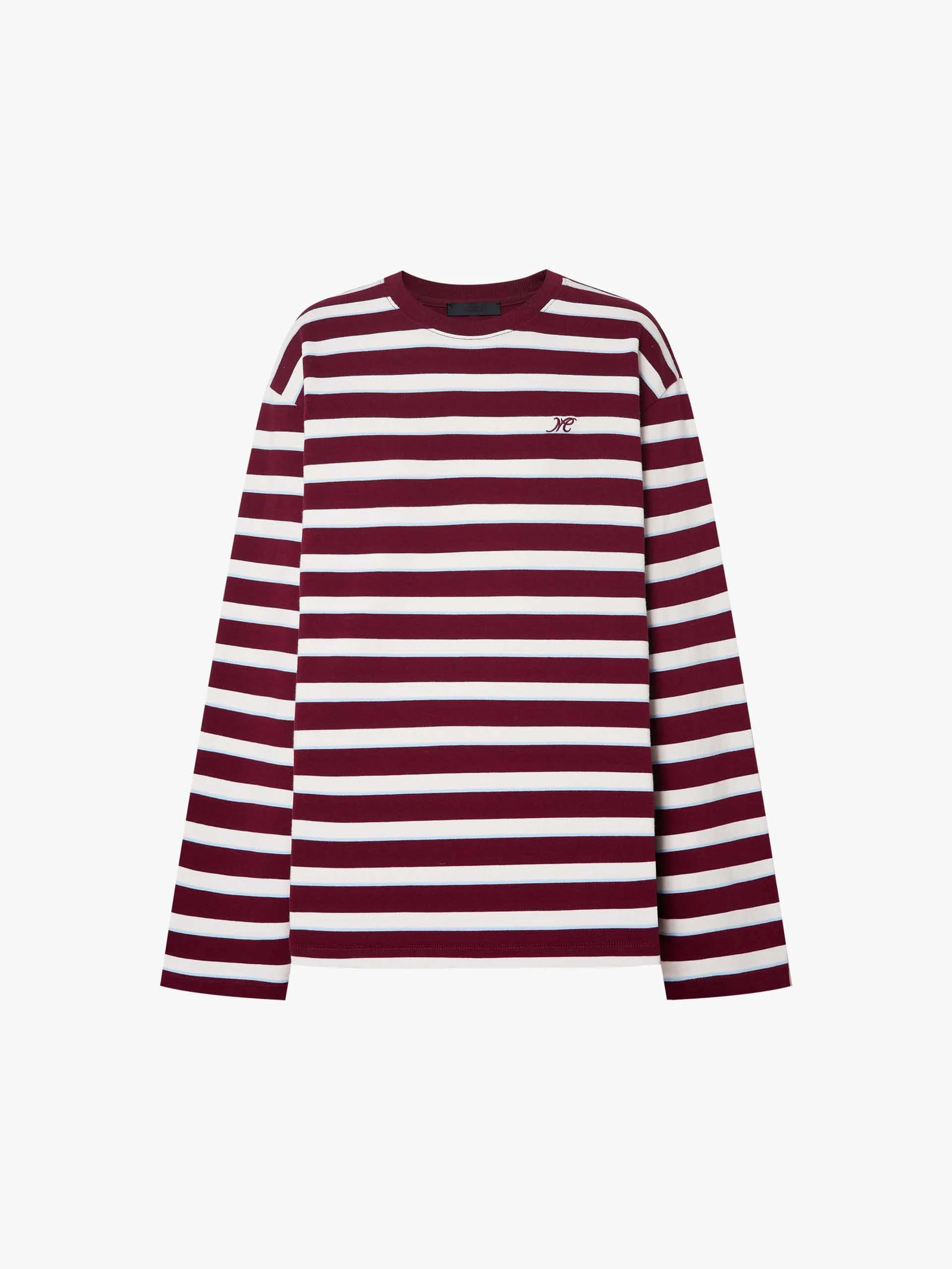 MO&Co. Women's Red Striped Cotton T-shirt | MO&Co.