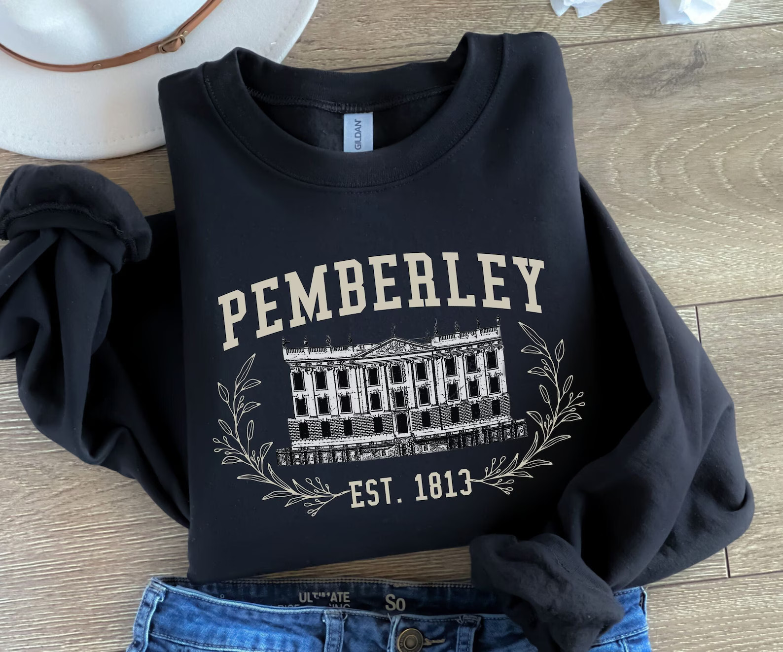 Pemberley Est 1813 Sweatshirt, Pride and Prejudice Shirt, Jane Austen Shirt, Book Lover Gift, Boo... | Etsy (US)