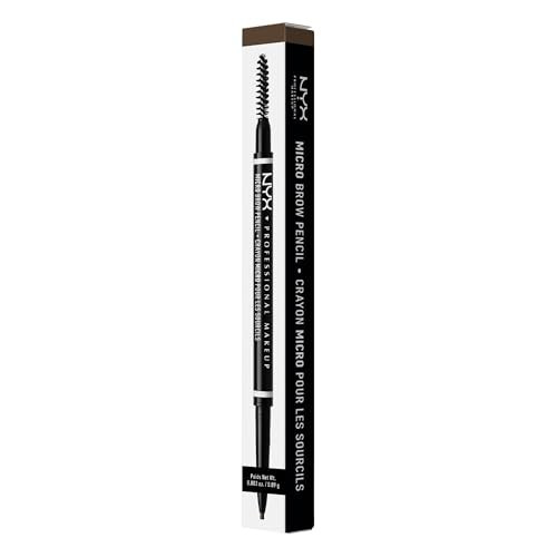 NYX Professional Makeup Brow Pencil, Micro Brow Dual Ended Ultrafine Pencil Tip with Mechanical Brow Tool and Spoolie Brush, Vegan Formula, Shade: Ash Brown | Amazon (UK)