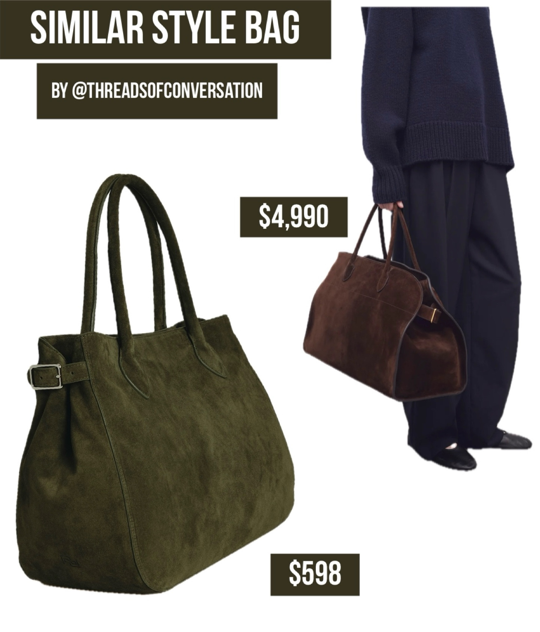 Finally found a good quality bag that is similar in style to the row margaux bag for a more affordable price. link in bio to shop the different colors and large/small sizes. #therow 

#LTKStyleTip #LTKSeasonal