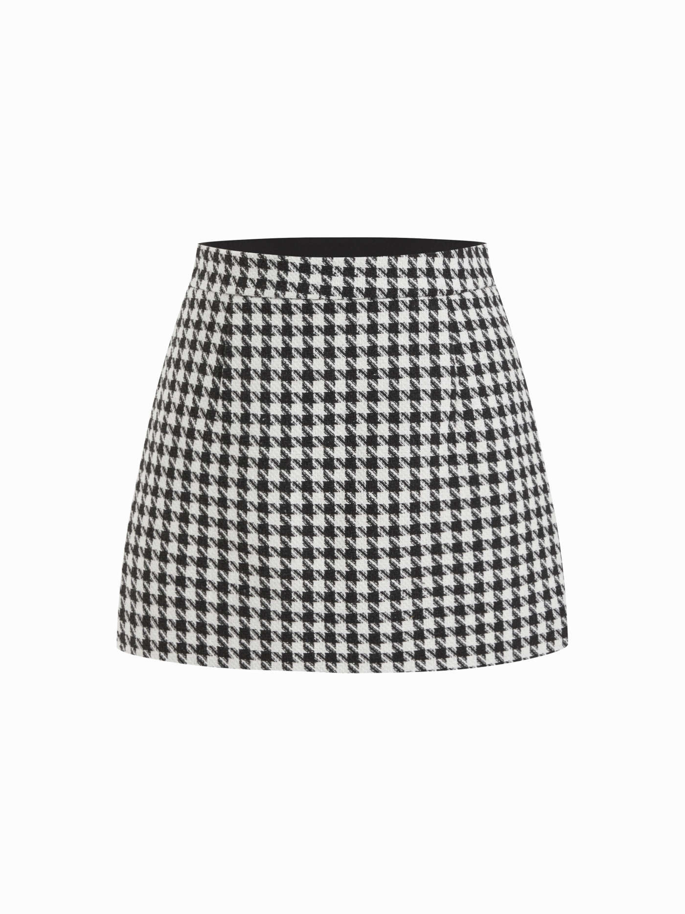 Tweed Tweed High Rise Houndstooth Mini Skirt For Daily Casual | Cider