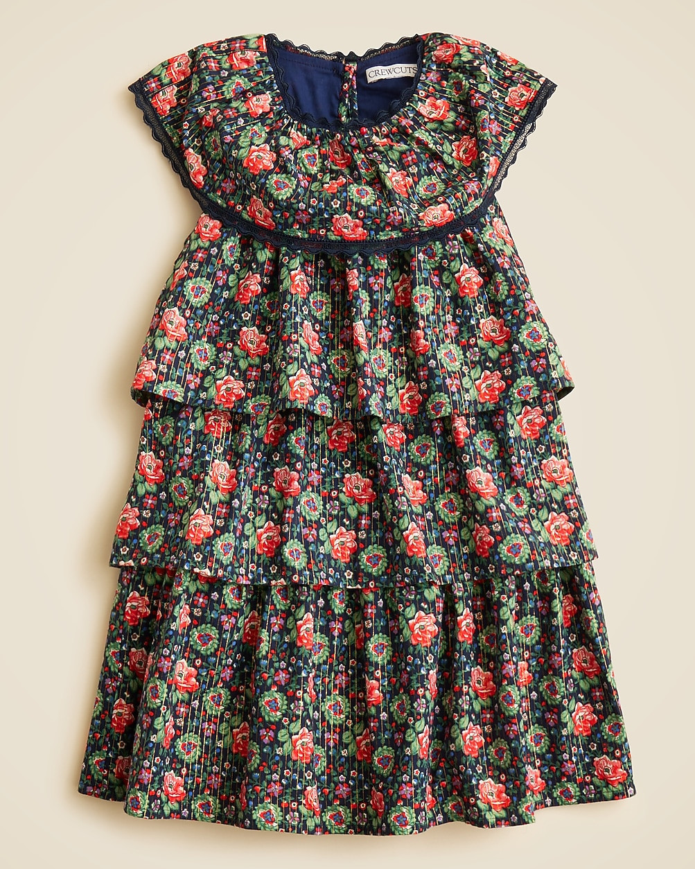 Girls' tiered dress in garland floral with Lurex® metallic threads | J. Crew US
