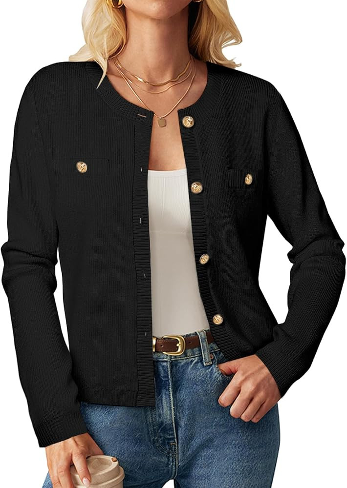 ZANZEA Cardigan Sweaters for Women 2025 Fall Winter Outfits Chunky Cropped Button Down Knit Sweat... | Amazon (US)